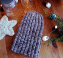 czapka brązowy tweed