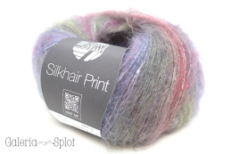 Silkhair Print - 401 - zieleń taupe beż ciemny róż