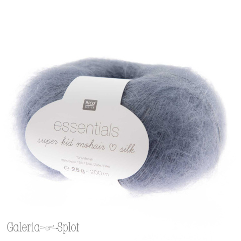 essentials super kid mohair loves silk - 041 przydymiony niebieski